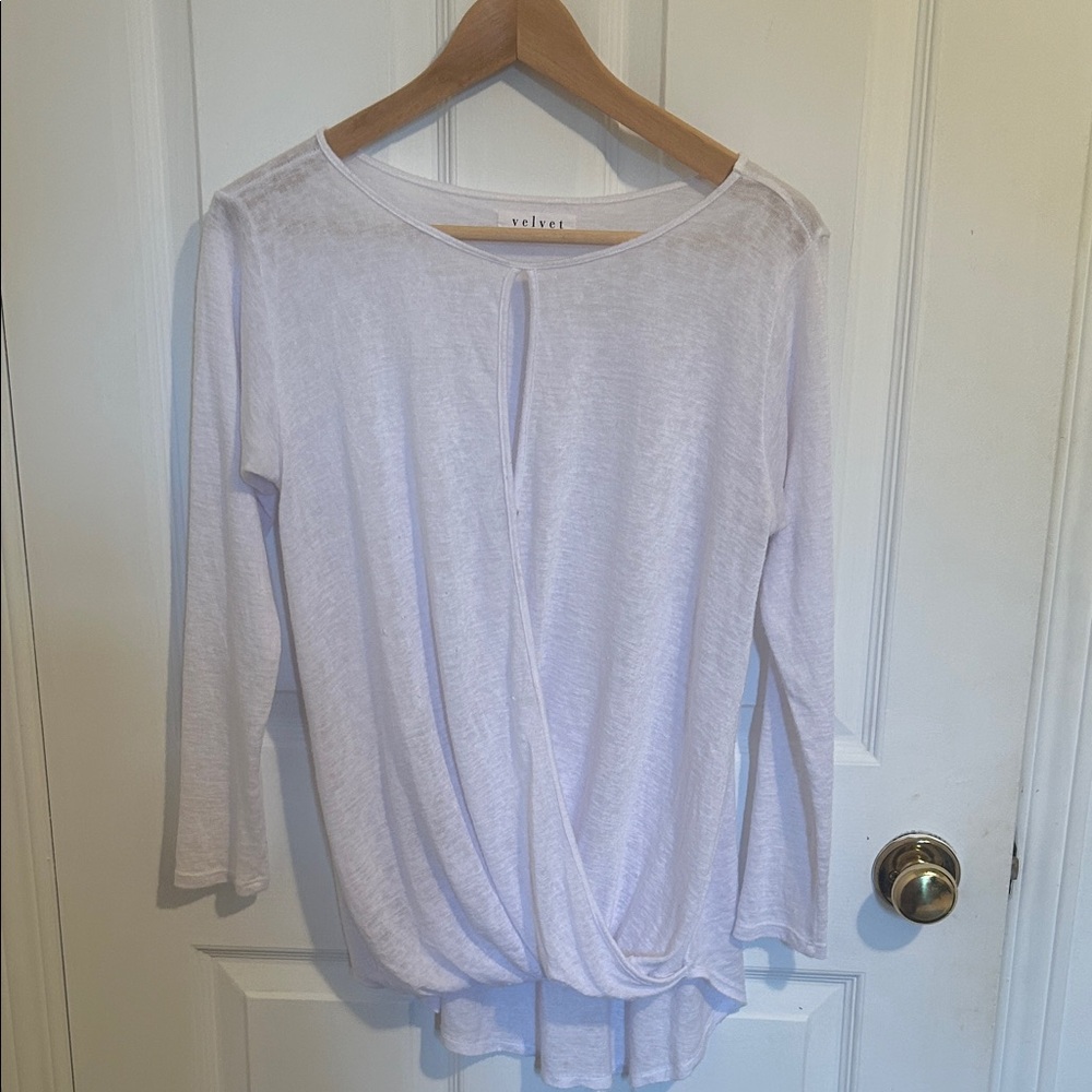 Velvet Women's Cream Twist Front Blouse